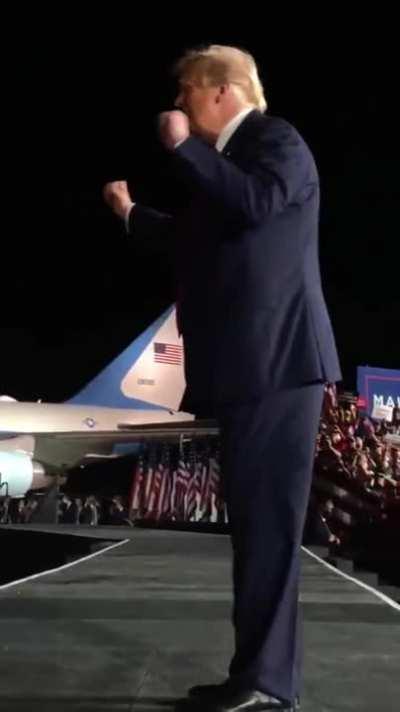 President Trump and supporters dancing to YMCA