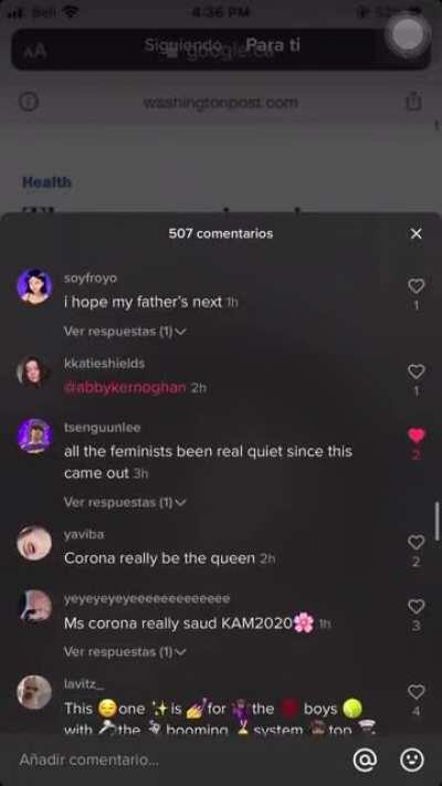 This was the comment section under a video about how more men are killed by the Coronavirus than women. Let men say #killallwomen or “thank god” and watch shit hit the fan.