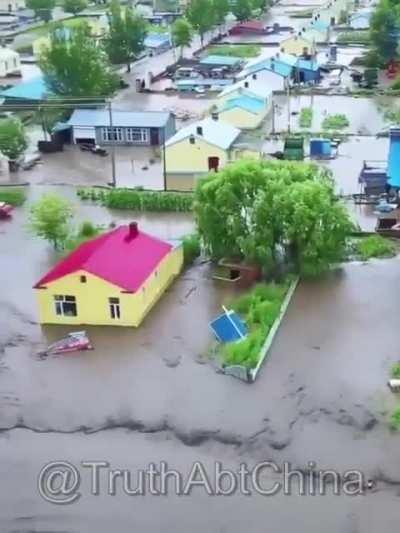 Two dams in China’s inner Mongolia collapsed after heavy rain (July 19 2021)