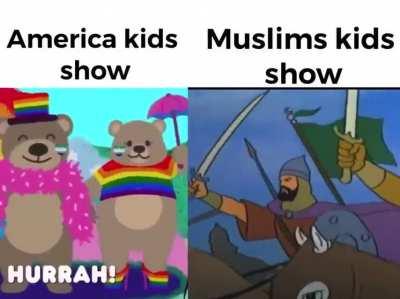 Average American kids show fan vs. Muslim kids show enjoyer