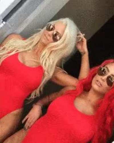 Maryse & Eva Marie in sexy Baywatch swimsuits