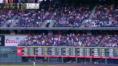 [Highlight] Brandon Belt ties the Giant's single season team home run record with his 28th of the year