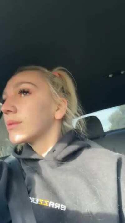 They just won't stay in her shirt. They dont know how