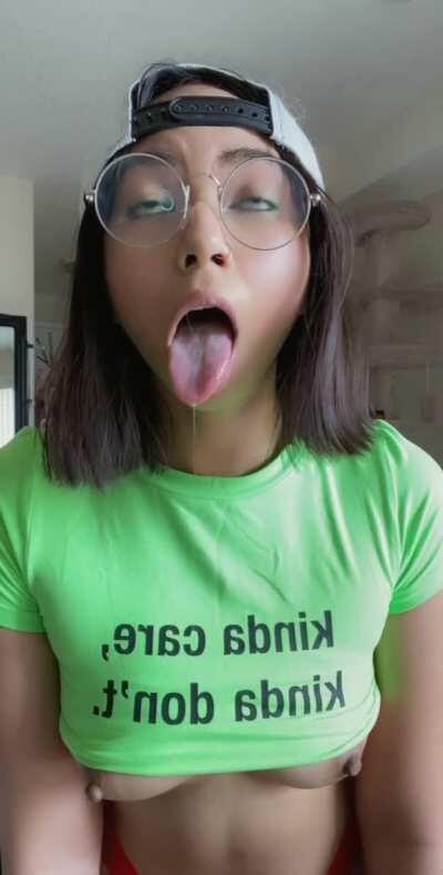 Drooling while playing with my vibrator is my specialty