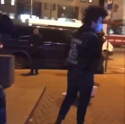 Man gets shot in the face with a flare gun