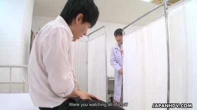 Tomomi Motozawa catches a student spying on her and decides to fuck him