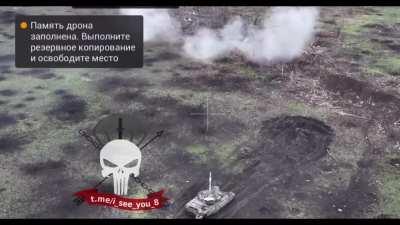 RU pov: Russian tank with infantry support move in to rescue soldier pinned down. After the rescue, the tank pulls back just before artillery strikes the area.