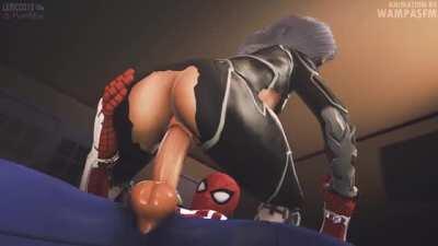 Black Cat Riding Spider-man (Wampa) [Marvel]