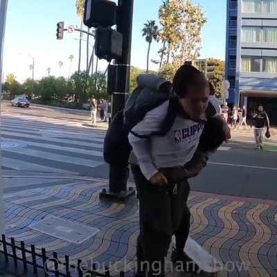 Man punches pregnant woman, gets hit in the head with skateboard