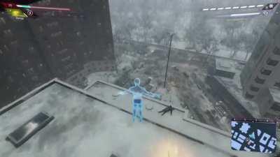 replayed the prowler mission, web zipped behind me and got into a very stiff pose