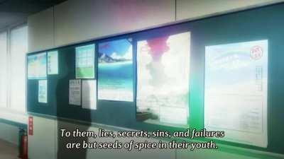 Hachiman's Essay on youth, but edited in Monogatari series style