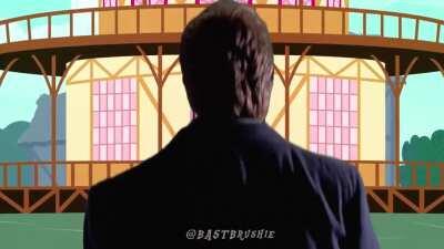 Patrick Bateman walking to Ponyville