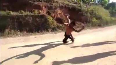 Caught him mid-combo