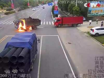 Hitting a truck at a very slow speed