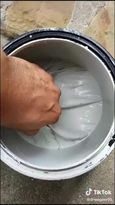 Peeling a paint can