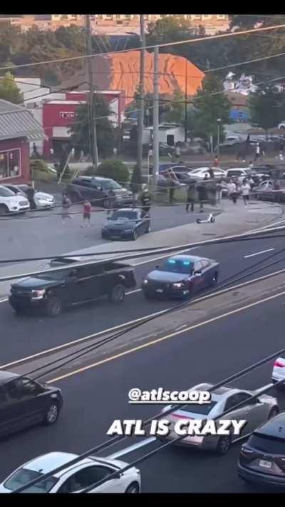 Donuts on a busy road. 