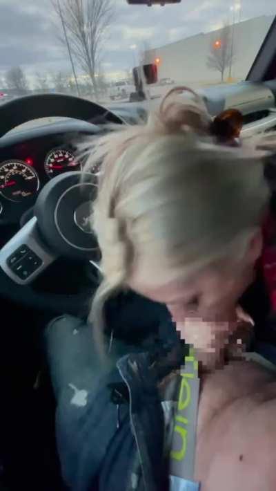 Just giving a blowjob to a lucky fan in the Best Buy parking lot … wonder who saw