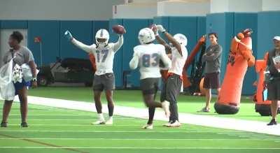 Tua, Albert Wilson, Preston Williams, and Jaylen Waddle with the vibes