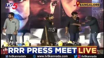 Watch Ram charan and Rajamouli.. Cute as fck lol.