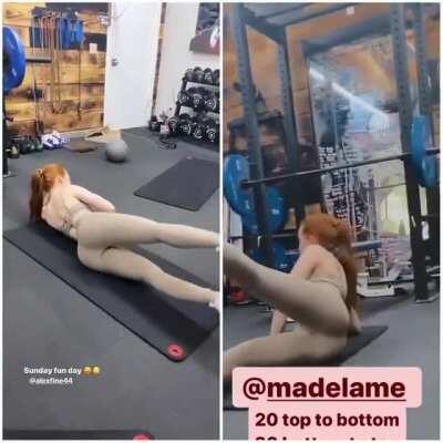 Madelaine working out (new IG stories collage)