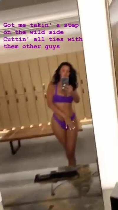 Maya Jama - Purple bikini (taken from IG stories)