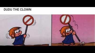 Vi o Dudu The clown e eu ja sabia o que eu tinha que fazer..