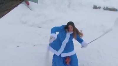 Russian Cossack Women. Traditional Cossack Swordsmanship.
