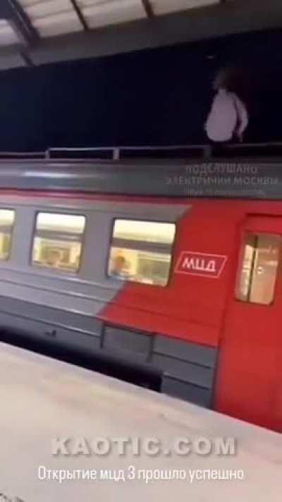 Guy Vs. Electricity. (electricity wins)