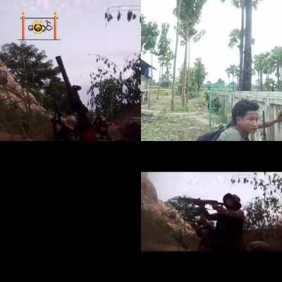 Anti-Junta Forces attack on Myanmar Army boats that got beached near Kani, Sagaing Region.