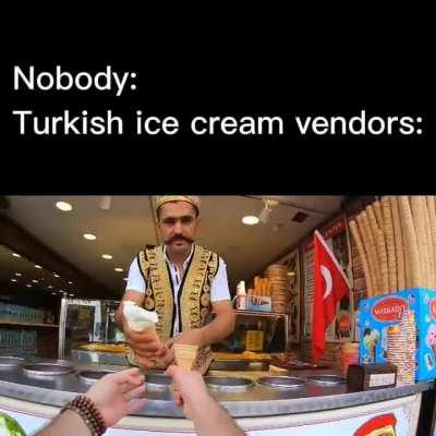 The ice cream revolving