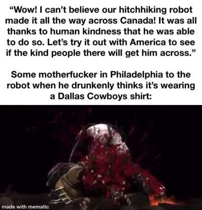 R.I.P Hitchbot, mf got lynched