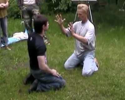 Using mental energy shield to block MMA fighter's punches