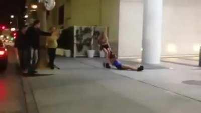 HMC as I get dragged by my hair like luggage..