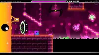 I finally beat this super hard level in Geometry Dash