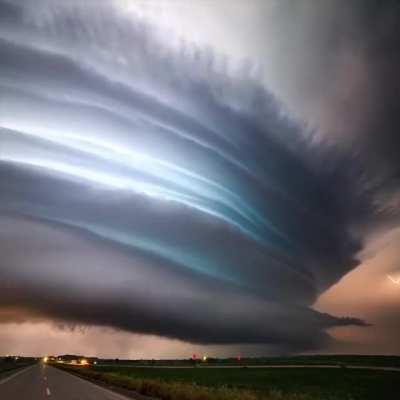 This supercell thunderstorm looks like there's a spaceship inside: