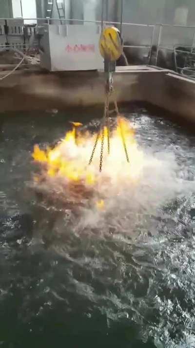 Water cooling a hot metal stack