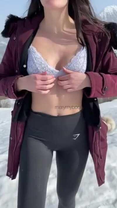 That’s how it looks like getting caught flashing outside 😇 couldn’t even get my tits back in fast enough lol [GIF]