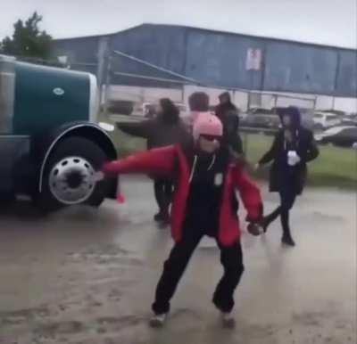 Vegans try to block delivery truck full of meat