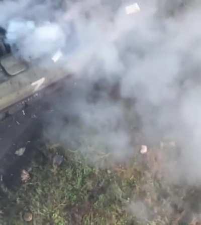 Russian military armored vehicle didn't get lucky this time