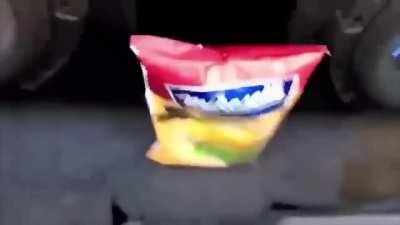 Subwoofer explodes bag of chips
