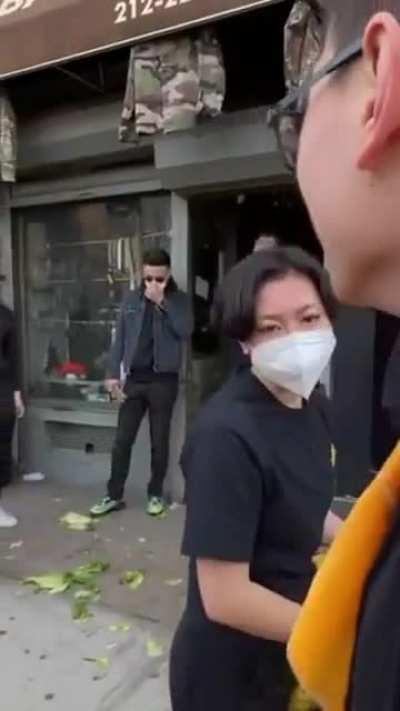 Guy surprised his favourite shopkeeper.