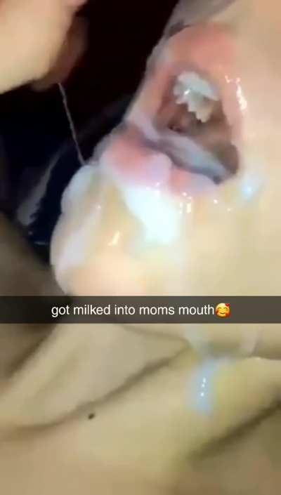 Milked into moms mouth