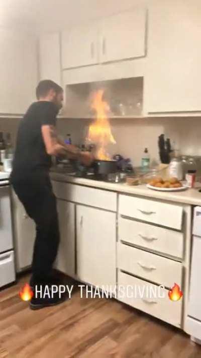 Putting water on a grease fire
