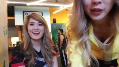 Plushy quickly cover Fuslie's cleavage