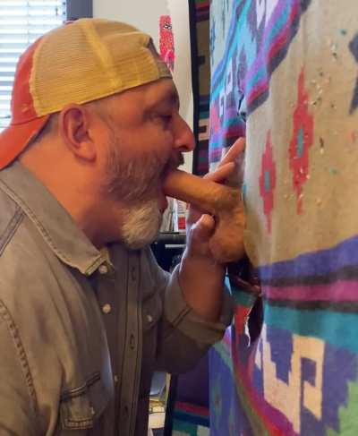 Loved taking care of this professional stud. Said he works downtown twice a week. He snuck out to blow his cum. 59/5’9”/150/7”. 