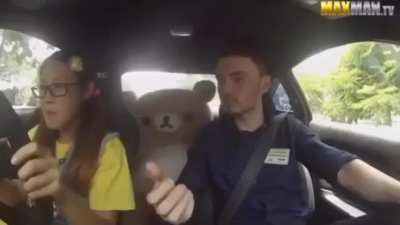 Drift pro pretends to be a beginner driver at driving school