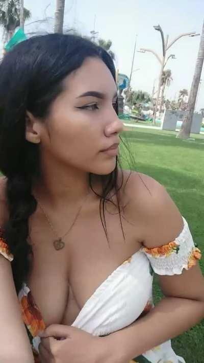 I just couldn't resist getting my tits out in the middle of the beache I hope no one saw me