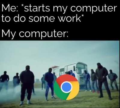 All apps open at once and the computer crashes.
