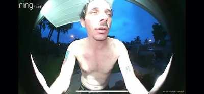Tweaked out guy comes to random house thinking it’s a drive thru...(Ring Door Bell Footage).