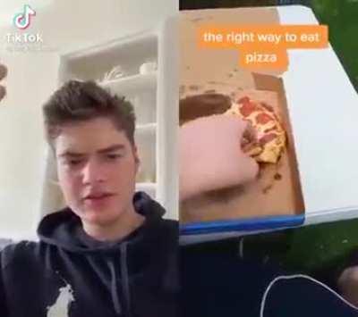 who eats pizza like that?